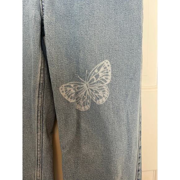 Hollister Women's 25 1R Butterfly Jeans Ultra High Rise Dad Light Wash L31 - Picture 12 of 14